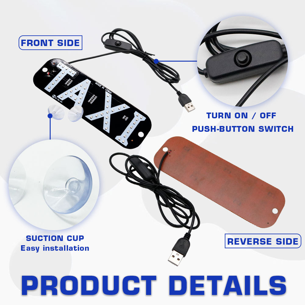 T-A-X-I USB lamp indicator 5-6V taxi