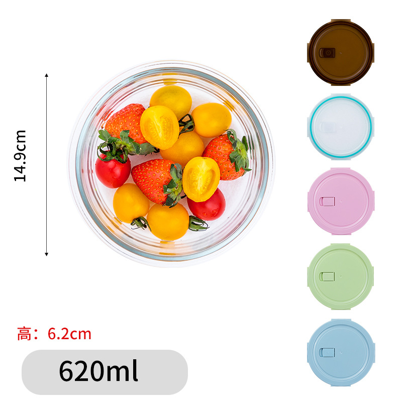 Fiambrera de vidrio, lonchera de aislamiento, caja de conservación separada, caja de bento, caja de frutas, horno microondas, estudiante de oficina, mujer