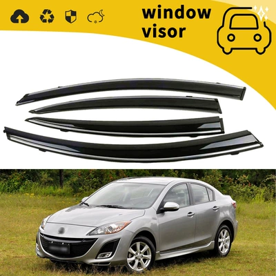 Rain shield: flying door rain shield window - xingping-sedanwith-plastic-bright-strip-hook-adhesive-4