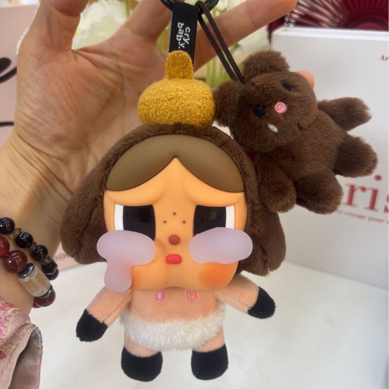 CRYBABY眼泪工厂哭娃搪胶毛绒钥匙扣挂件公仔手办潮玩盲盒摆件挂|undefined