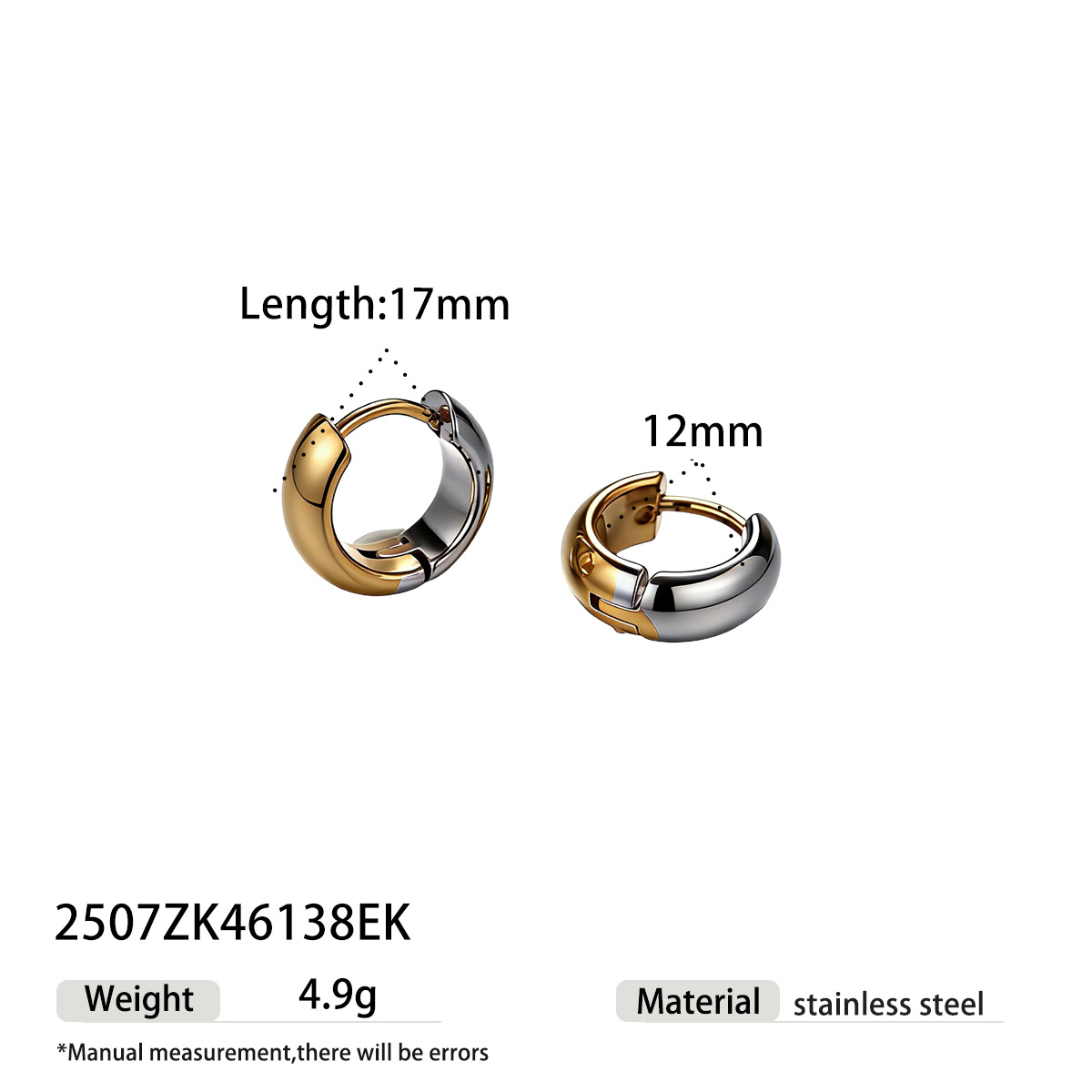 Taina europa y americana pendientes de acero inoxidable lujoso ligero de alto nivel brillante chapado en oro y plata pendientes de color contraste transfronterizos pendientes calientes image 17