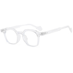 韓版近視眼鏡框顯瘦潮男網紅同款眼鏡PC米釘鏡框防藍光素顏平鏡