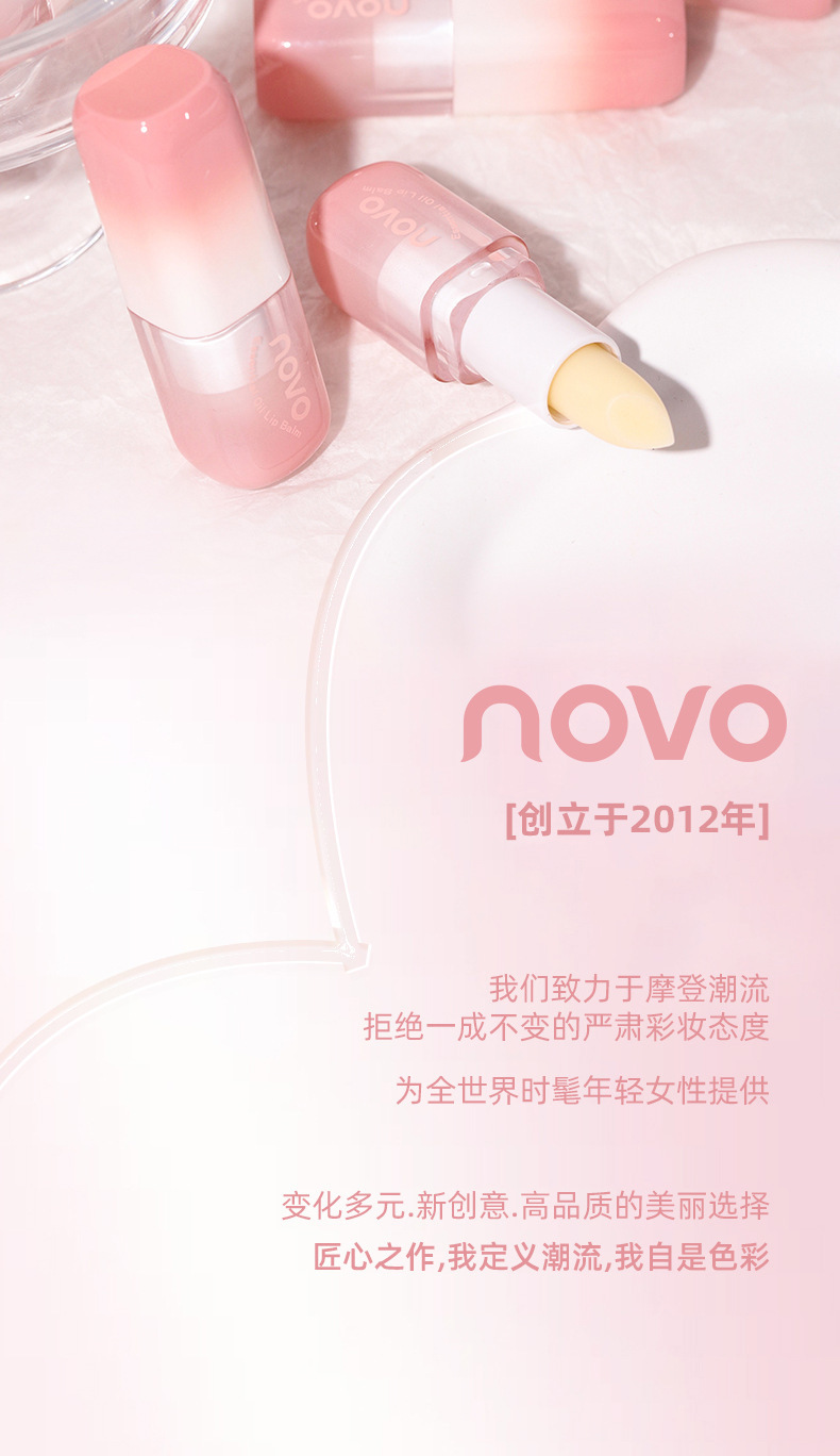 NOVO Plant-based Cleansing Lip Balm Moisturizes and hydrates, prevents dryness and cracking, and reduces lip lines. It is a colorless lip balm for the base lip undefined