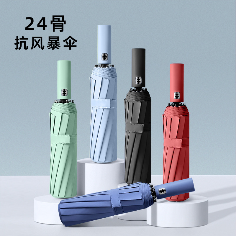 雨伞24骨自动大号森系女学生折叠伞韩版双人防晒晴雨两用太阳伞|undefined