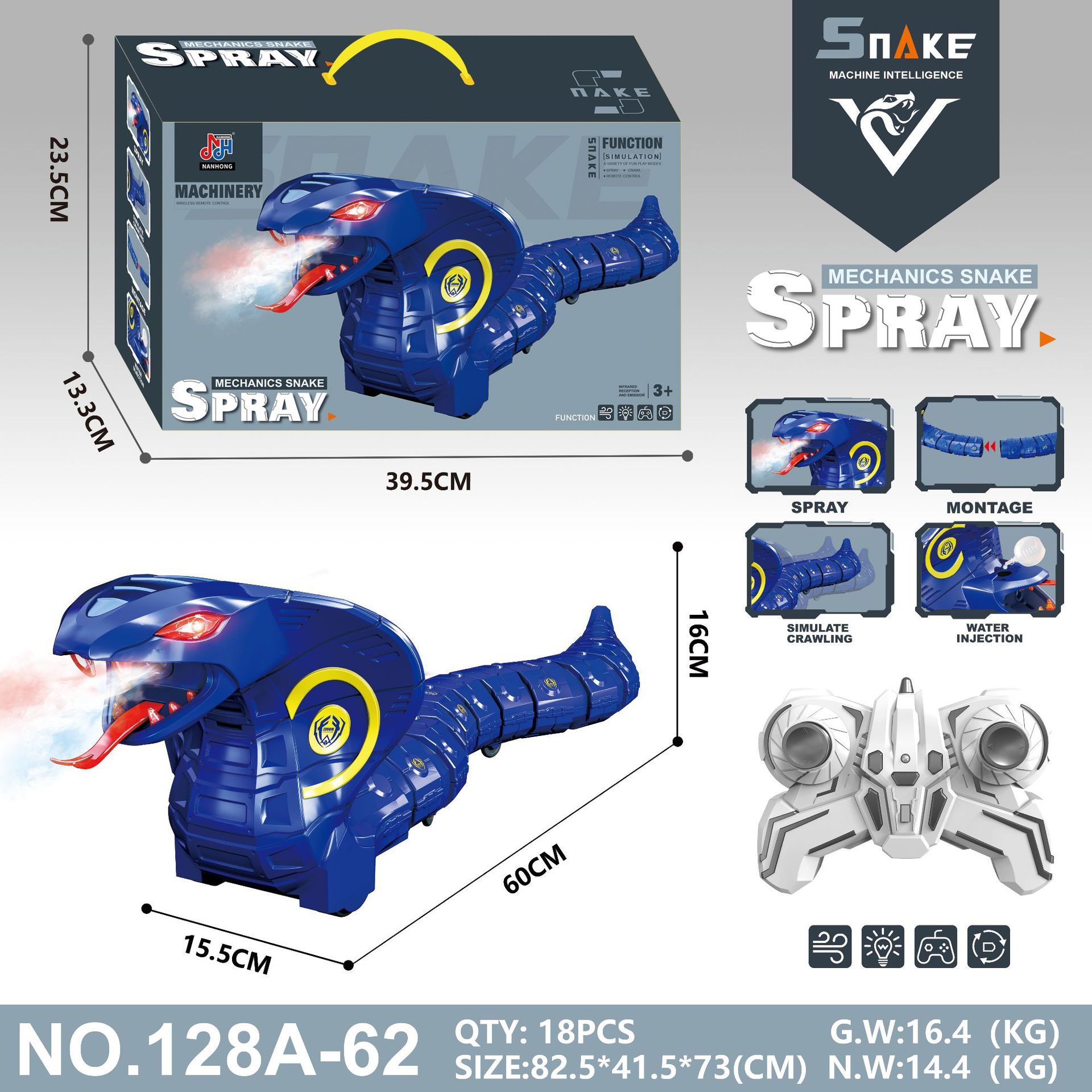 Juguete de insecto con control remoto y spray