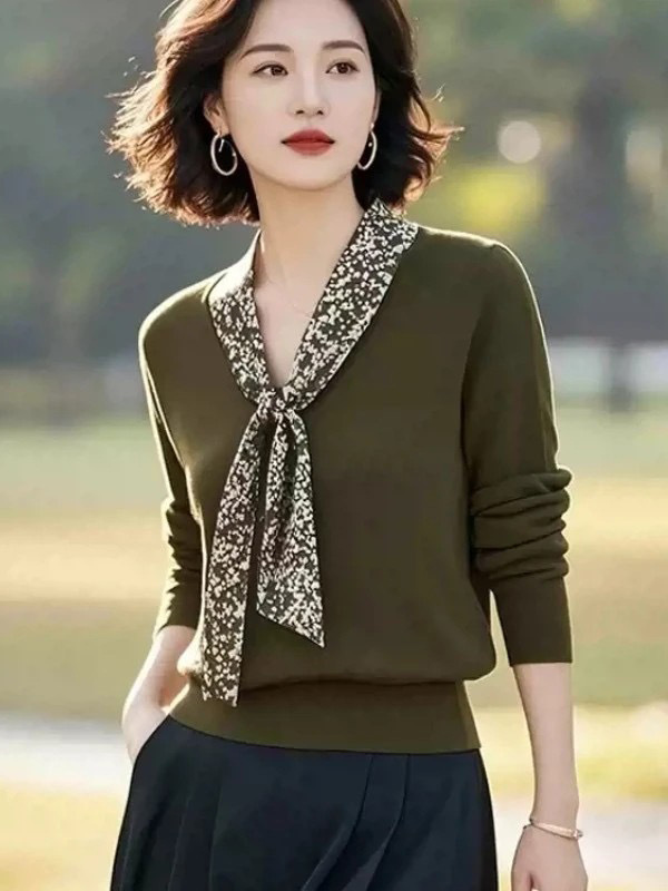 轻熟气质设计感军绿色针织套装裙2025年女装新款高级感秋款套装裙|undefined
