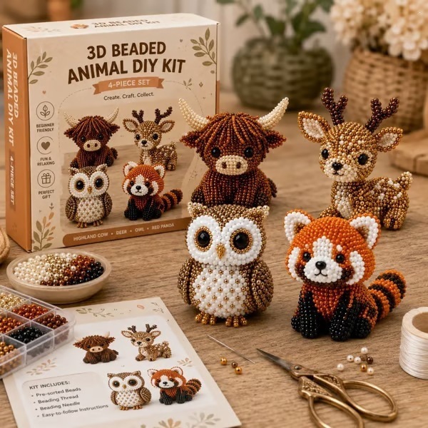 Kit de Cuentas de Animales DIY 3D Plástico