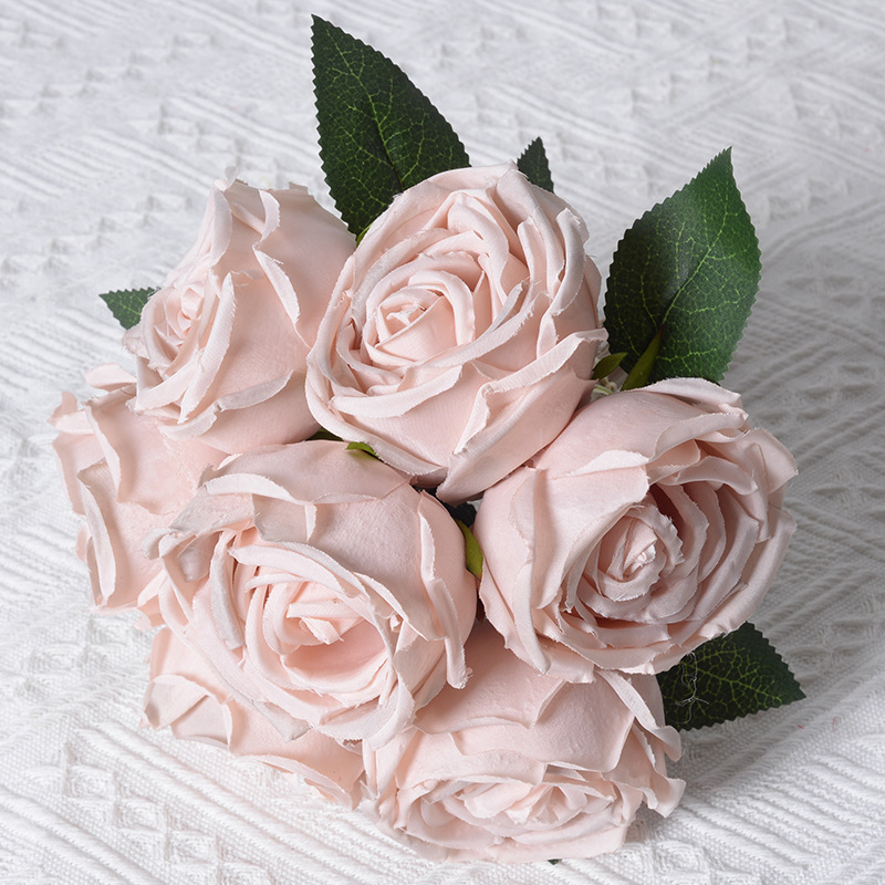 Rosa artificial 7-cabeza imperial concubina Rosa sosteniendo Flor de estilo europeo Flor de seda boda Hotel sala de estar decoración transfronteriza al por mayor