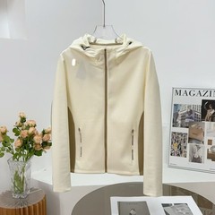 迪家新款高品质女士拼接秋季空气层女式针织外套户外软壳运动外套