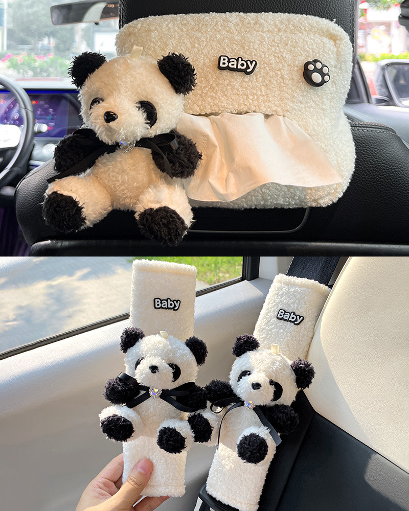 Caja de toallas para automóviles lindas muñecas de dibujos animados red panda rojo toallas para automóviles alquileres de automóviles interior caja de toallas para sombrillas