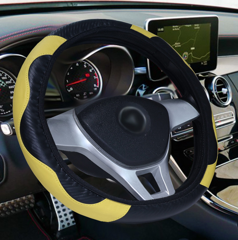 Dropshipping Car Steering Wheel Cover, Elastic Carbon Fiber Without Inner Ring, Cross-Border E-Commerce Style Handlebar Cover Wholesale
