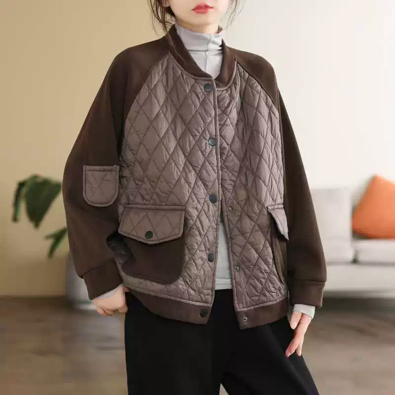 Demi-season quilted jacket, baseball uniform for leisure, increased thickness, Korean style