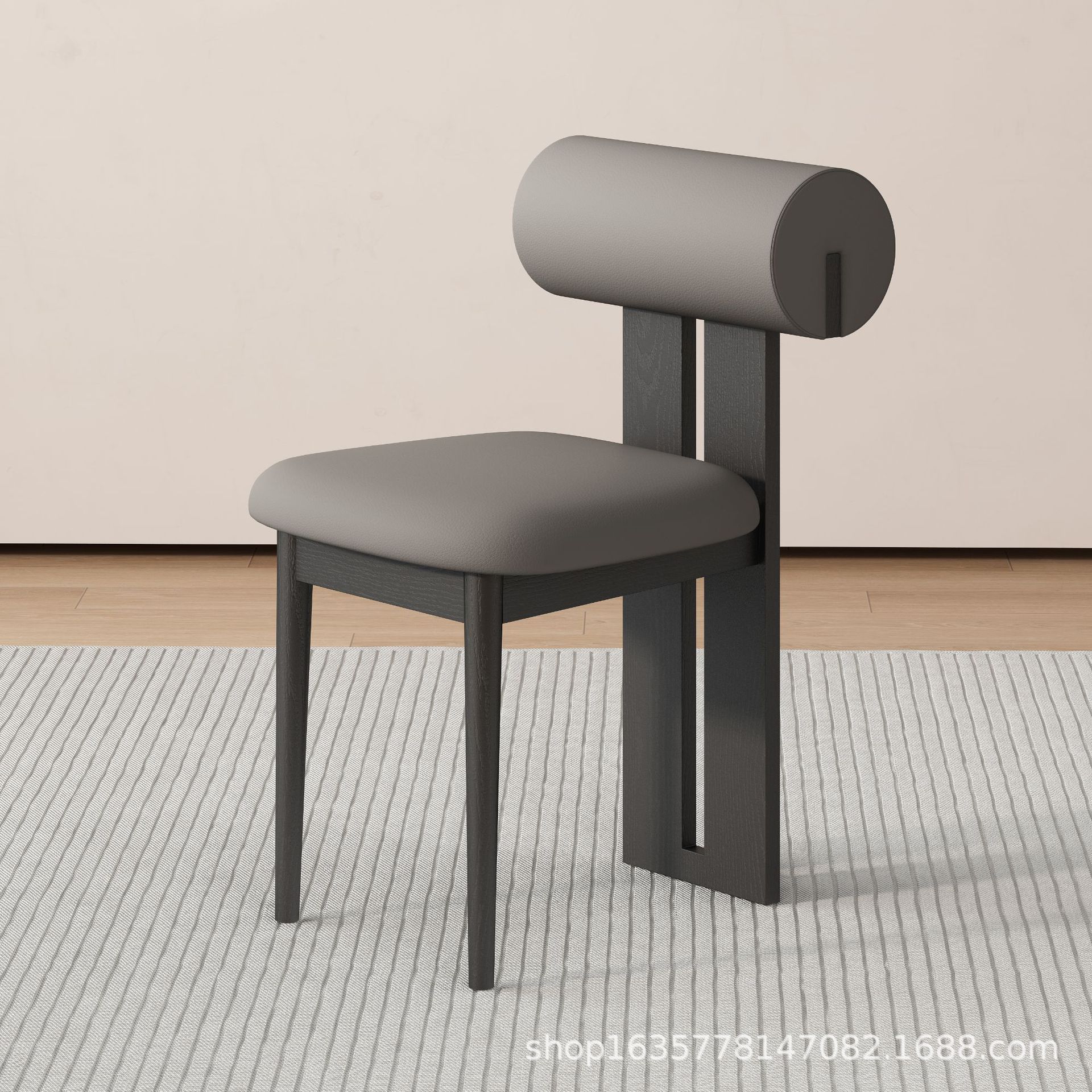 Silla de comedor de madera maciza medieval francesa retro silla de respaldo doméstica diseñador nórdico silla de hipopótamo casual fábrica de origen