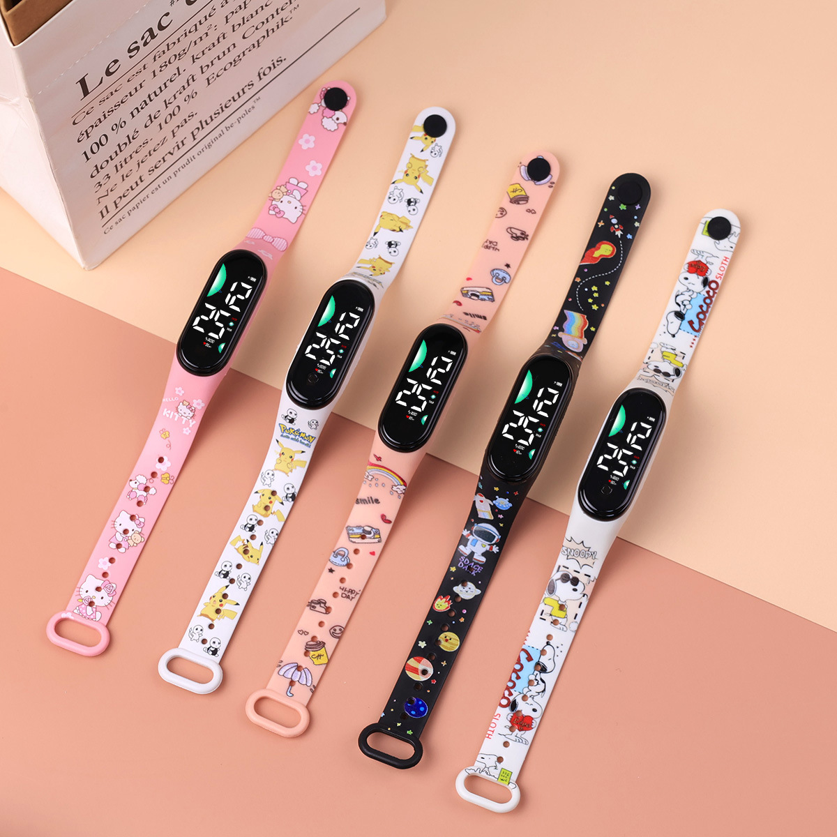 in stock Creative Cartoon Student Party Sports Mori LED Korean Luminous Swimming Waterproof Simple Electronic Watch for Women