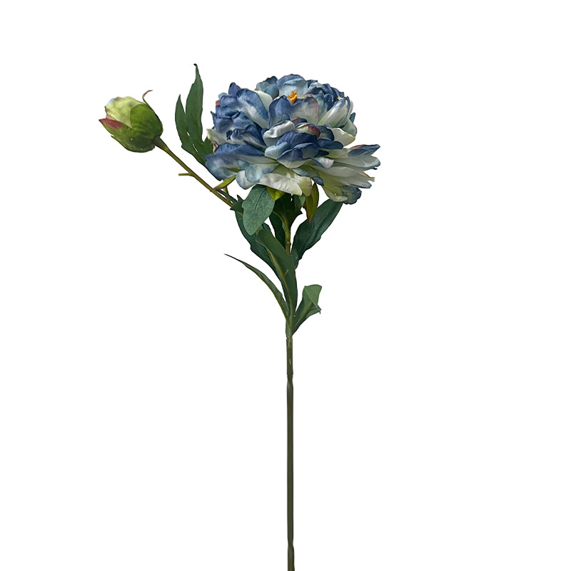 Borde quemado peonía flor artificial pintura al óleo vintage borde horneado peonía Flor de seda interior sala de estar decoración del hogar Accesorios de fotografía