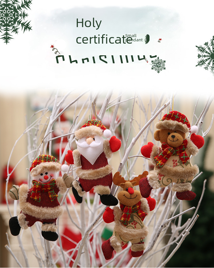 Enfeites de natal para pendurar decoração em tecido para árvore_voghion.com