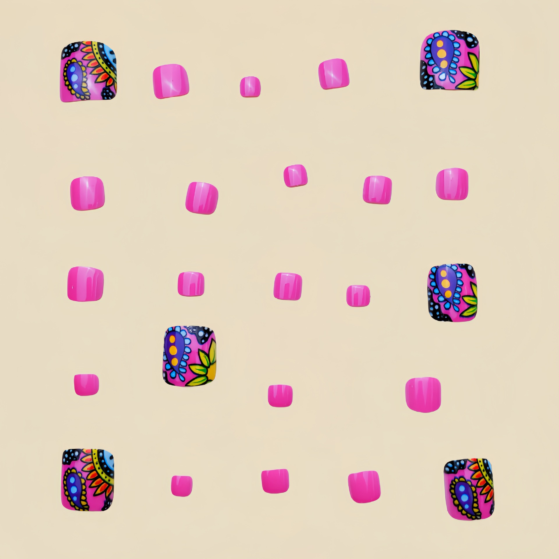1 Set Quantity Casual Flower ABS Press-on Nails 1 Set