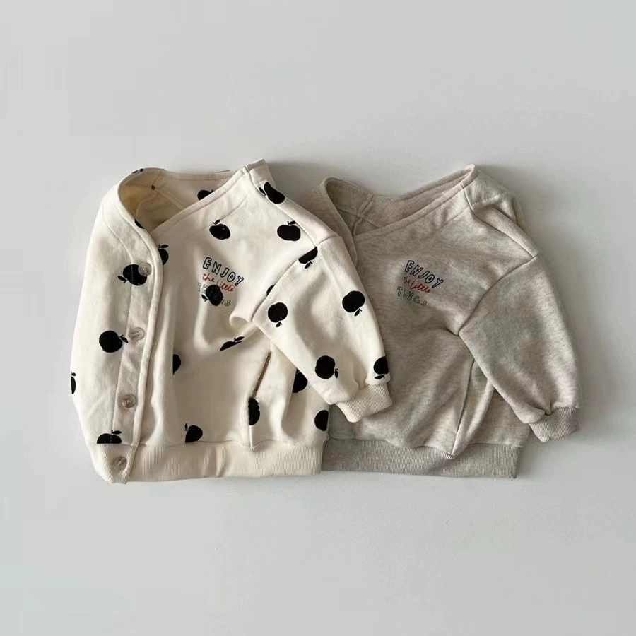 INS весенне-осенний однобортный Повседневный свитер-кардиган с длинными рукавами и принтом для мальчиков и девочек