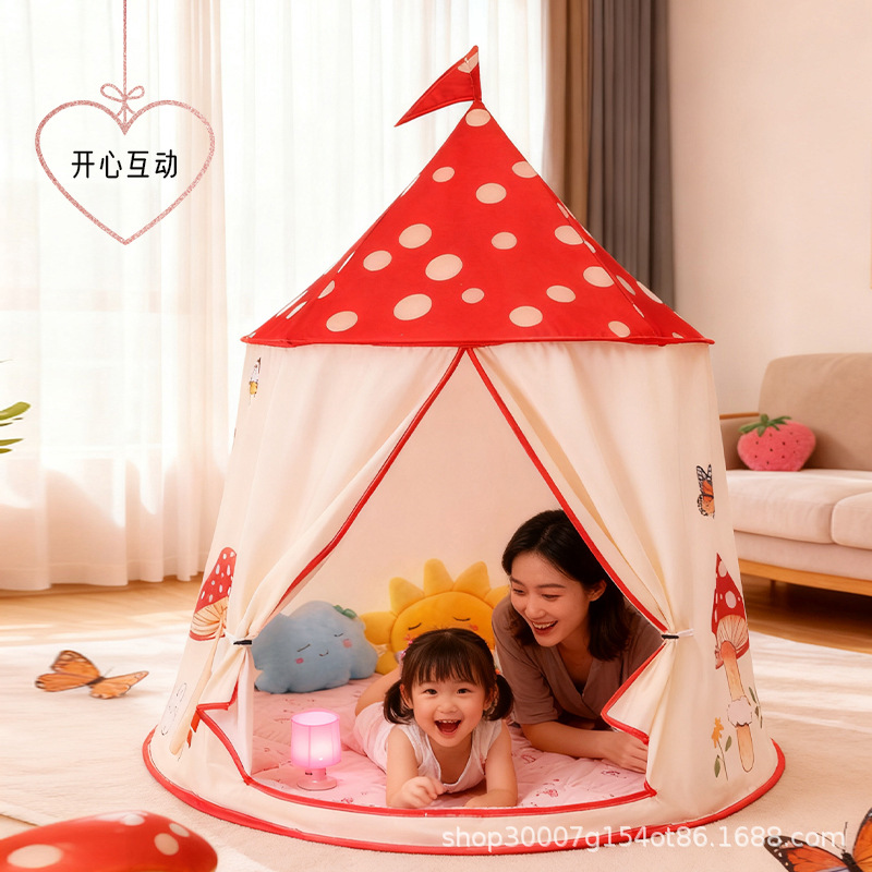Tienda de campaña para niños en interiores niñas juegos de princesa casa de hongos hogar mochila de seguridad casa de juguetes para bebés