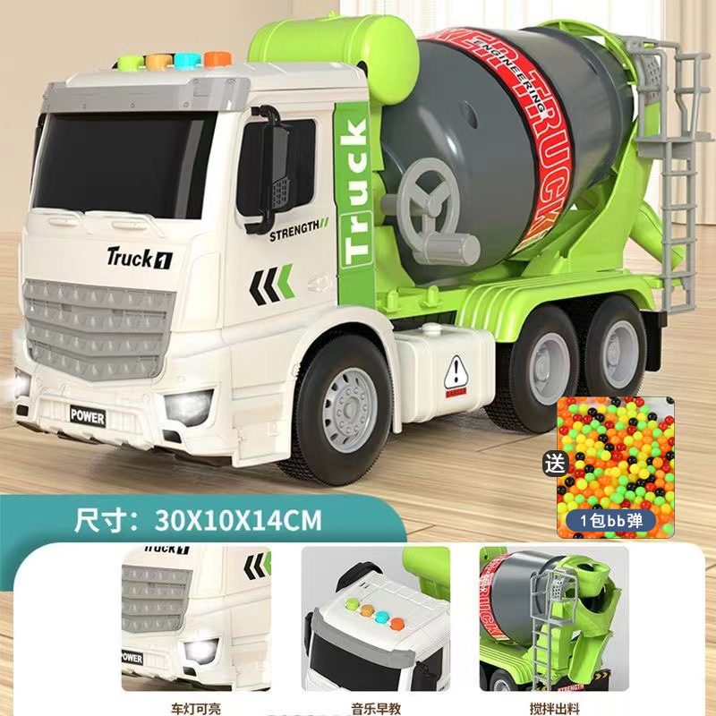 Mezclador de cemento de gran tamaño se puede descargar vehículo de ingeniería inercia aleación coche juguete para niños niño entrega de una sola pieza