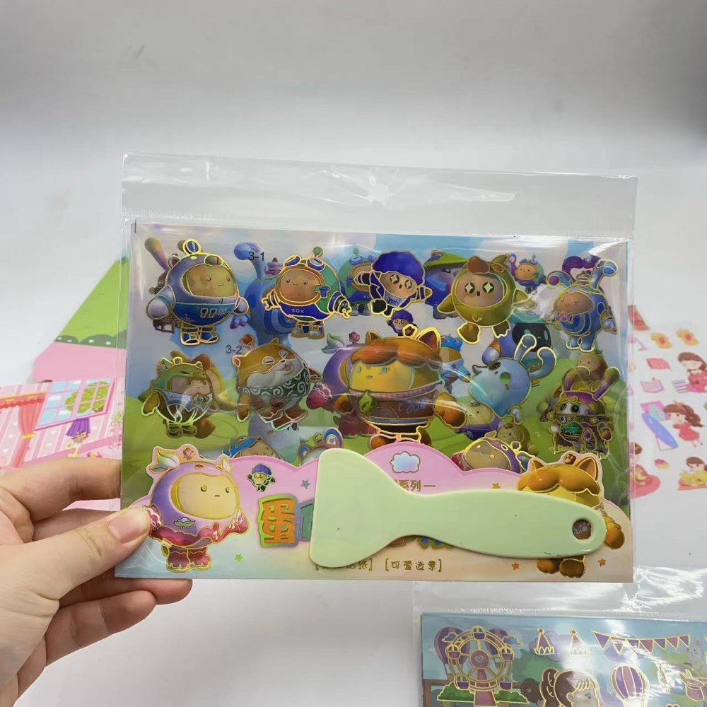 Nuevo paquete de material de dibujos animados traje de paisaje DIY pegatinas de tarjeta Goo pegatinas de dibujos animados juguetes lindos educativos 2 yuanes grandes almacenes