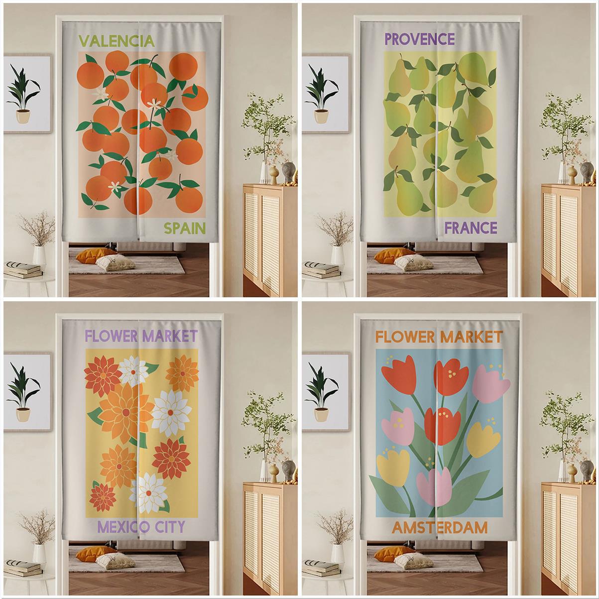 Nordic Fabric Door Curtain High-level Partition Curtain Bathroom Bedroom Toilet Toilet Shelter Curtain Hanging Curtain Half Curtain