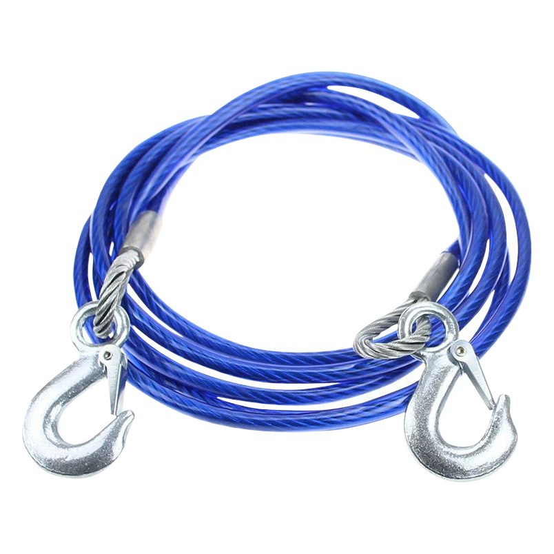 Автомобиль буксировочный трос стальной проволоки автомобиль сильный тяговый трос 4 метра 5 тонн буксировочный ремень утолщенный внедорожный ремень для привязки