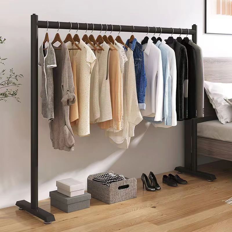 Coat Rack Floor-Standing Household Vertical Bedroom Mobile Cream Clothes Simple Dormitory Clothes Hanger Balcony Clothes Drying Rack