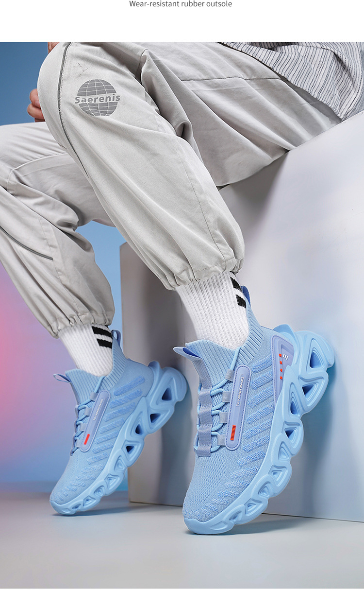 Men's Lightweight Breathable Mesh Trainers With Thick Sole_voghion.com