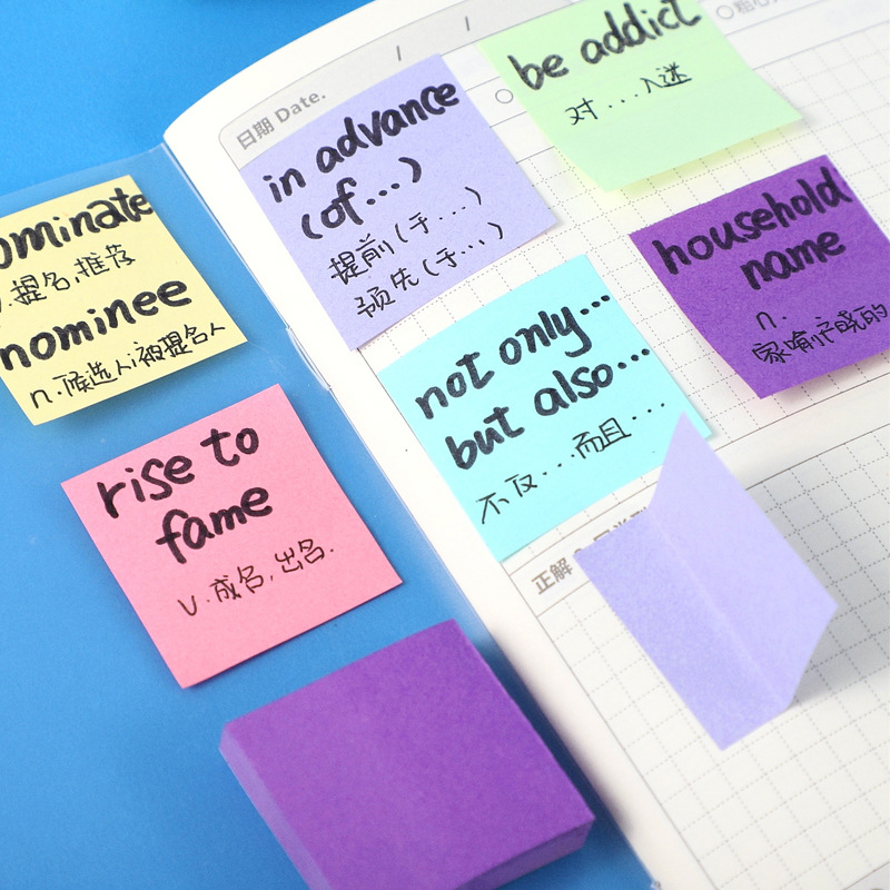 Colorful mini small square sticky notes can be peeled off and sticky sticky notes for students portable small note paper notepad message stickers