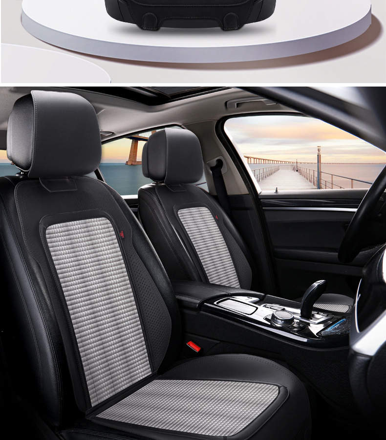 Car Seat Cushion, All-Season Saddle Cushion, Universal Perforated Trendy Health-Preserving Half-Pack Linen High-End Car Seat Cushion, Non-Slip