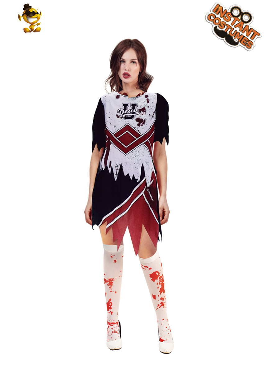 Niños Halloween fiesta de carnaval cosplay traje zombi chicas horror animadora traje vestido