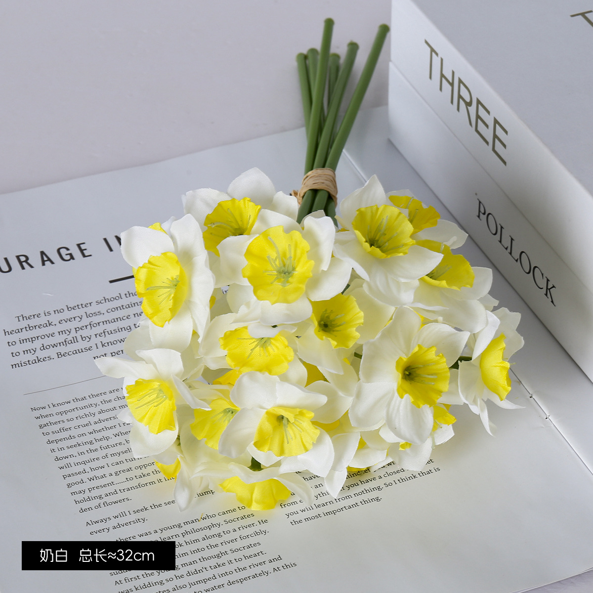 Simulación de flores de narcisos extranjeros mano de tela de seda narcisos estilo pastoral comercio exterior AliExpress Taobao narcisos
