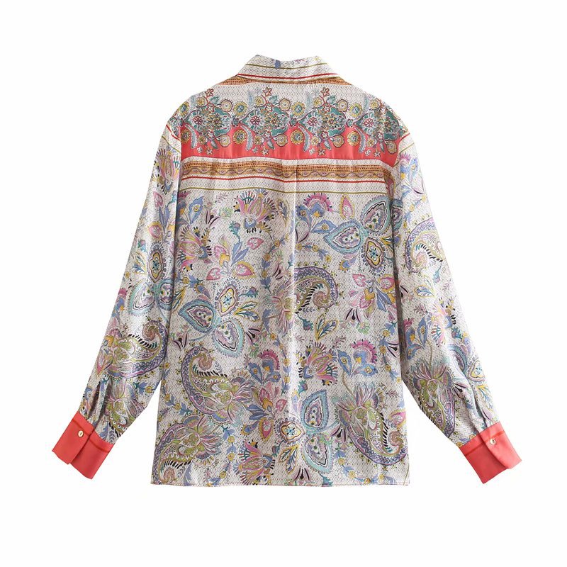 Breasted Printed Blouse NSAM40165