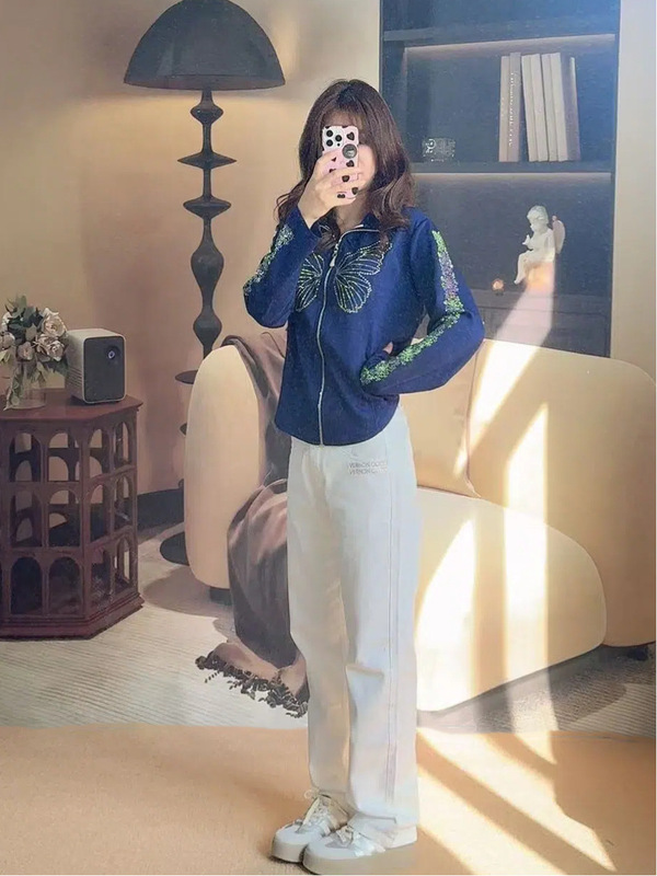春夏白色简约显瘦直筒设计感时尚牛仔裤潮流时尚裤子日常百搭女装|undefined