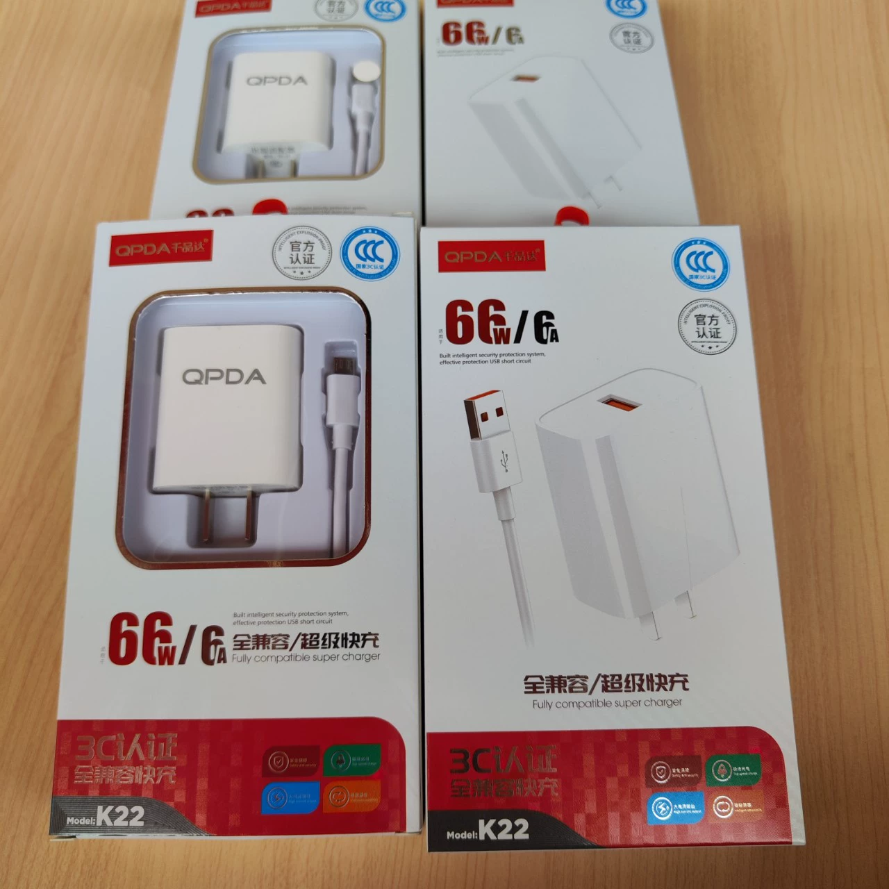 Brand K20 K22 66W Полная и флеш-зарядка подходит для Android Pin Fruit Мобильного телефона Флеш-зарядка
