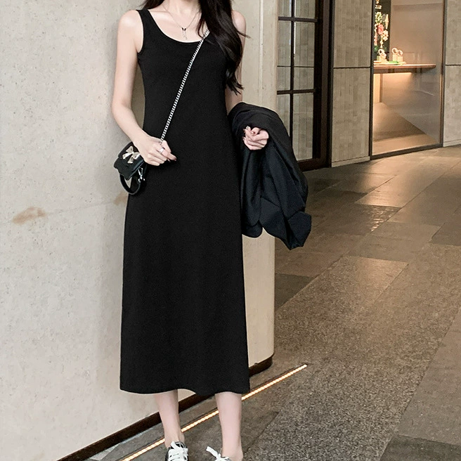 Модное и уникальное женское платье-база 2025 года, стильное повседневное утягивающее платье-майка с юбкой-камисоль.