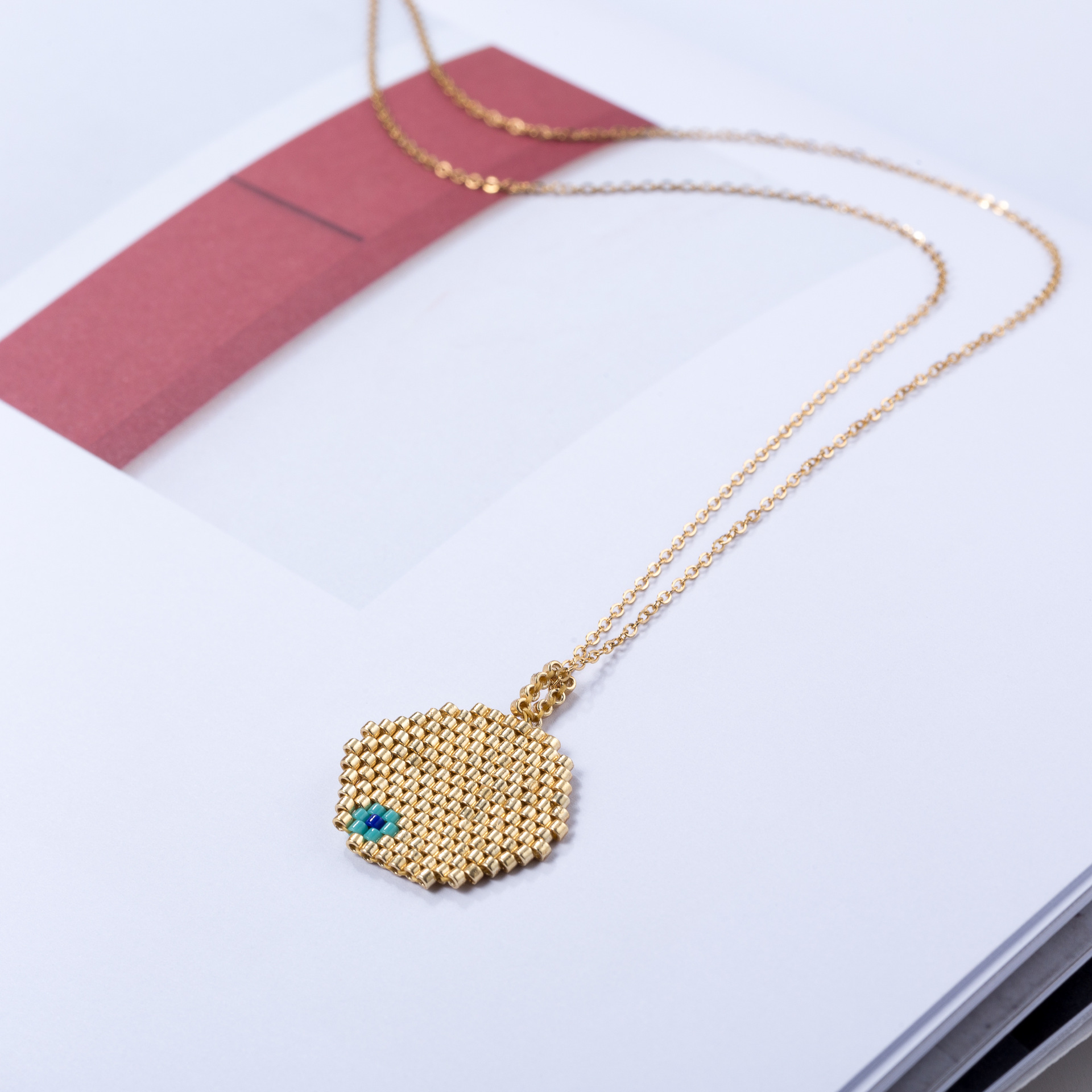 Fashion Pumpkin Cartoon Character Mermaid glass Titanium Steel Metal Womenu0027S Necklace 1 Piece