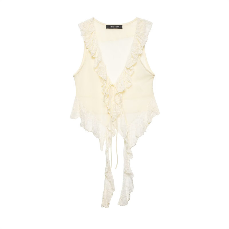Unizera Women's Clothing 2026 Summer New Product Sleeveless V Neck Patchwork Lace Layered Vest Top 4770313 Unizera Women's Clothing 2026 Summer New Product Sleeveless V Neck Patchwork Lace Layered Vest Top 4770313