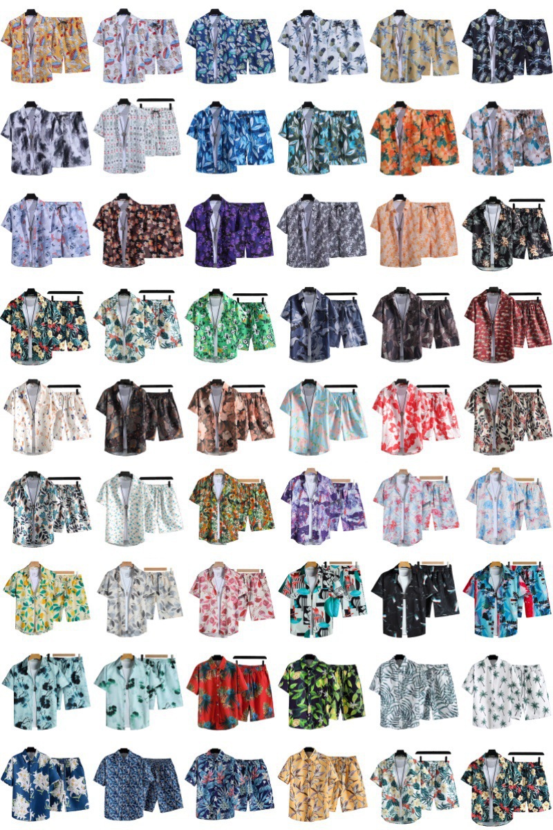 Completo camicia e pantaloncini floreali vintage per mare_voghion.com