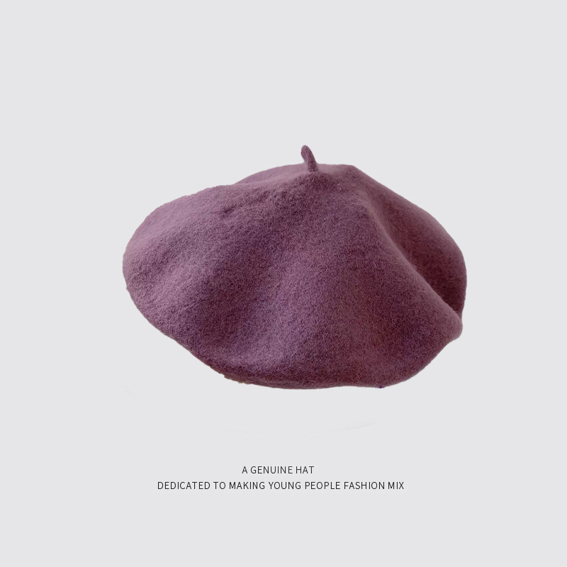 77g Weight Beret Hat Hats Type Daily Occasion Solid Color Pattern Winter Season Women'S Gender Sewing Design Simple Style Style Eaveless Rim Women'S Simple Style Solid Color Sewing Eaveless Beret Hat 32