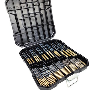 4341 high speed steel black and yellow two-color twist drill suit 99-piece metal drilling bit 1mm-10mm drill set