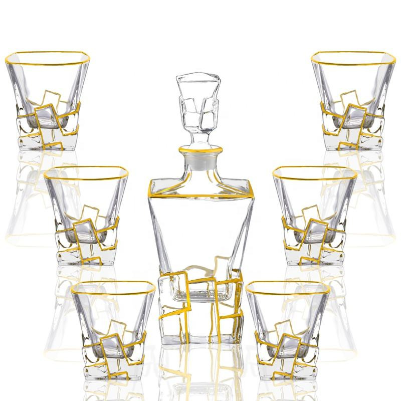 No. 30 Seven-Piece Gold-Painted Wine Set for Home Small Gatherings and Banquets, a Sparkling Partner for Wine Cabinet Display