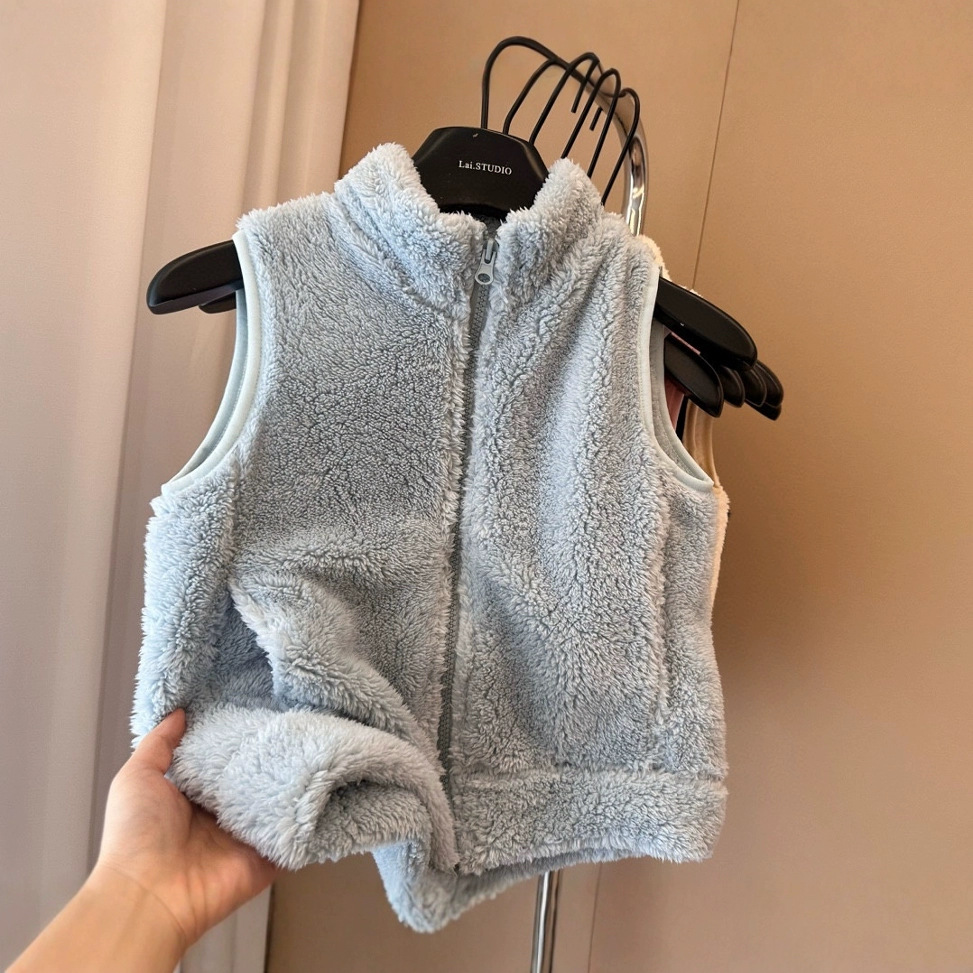 093003 Children's Clothing for Boys and Girls, Fleece Coral Fleece Vest, Lightweight Double-Sided Fleece Vest