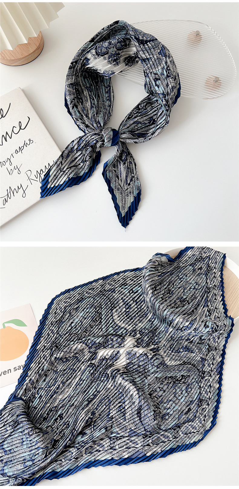 60g Weight Silk Scarf Classification Outdoor, Travel Occasion Polyester Material Printing Pattern Spring&Summer Season Women's Gender Printing Design Elegant Style Women's Elegant Printing Polyester Printing Silk Scarf 24