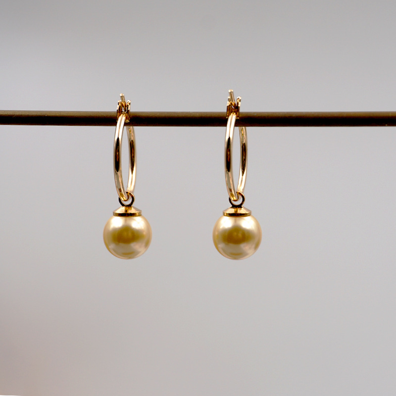 Artificial Pearls Inlay Material Earrings, Necklace Classification cable chain Chain Type Geometric Imitation Pearl Titanium Steel Copper Elegant Simple Style 304 Stainless Steel Earrings Necklace