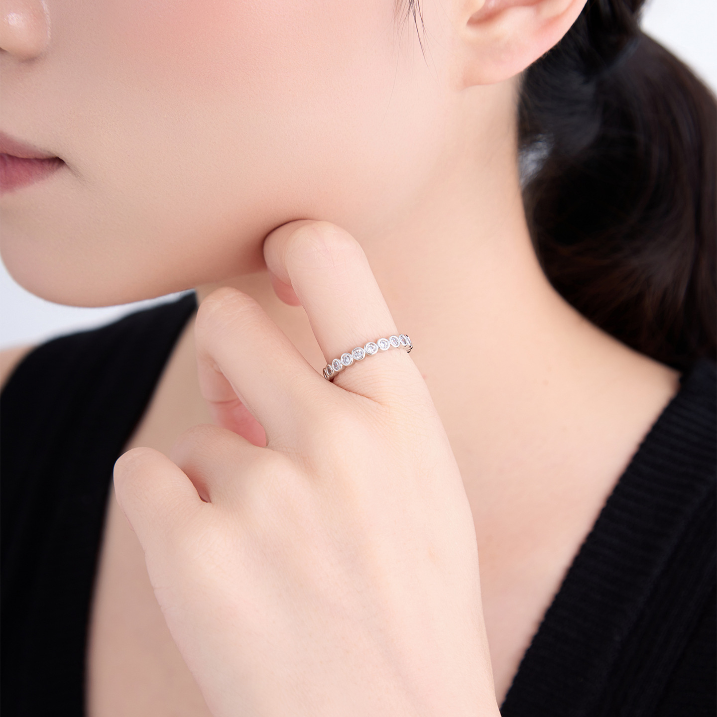 Anillo Circular Geométrico de Aleación, Galvanizado, para Mujer