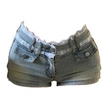 C 38961 Lace Low-rise Denim Shorts ��˿����ţ�ж̿�羳