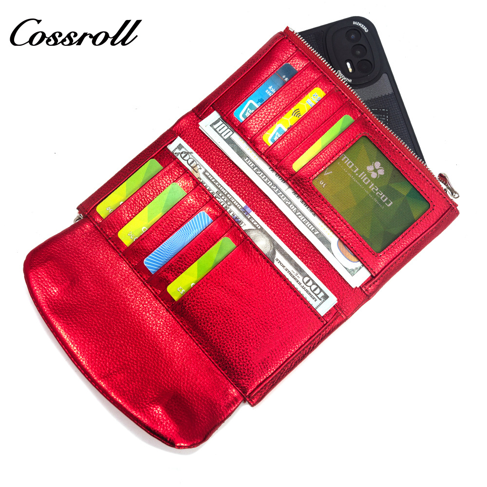 Cross-Border Long Genuine Leather Wallet Top Grain Cowhide Women's Luxury Glossy Clutch New Long Wallet For Women - Thumbnail 2