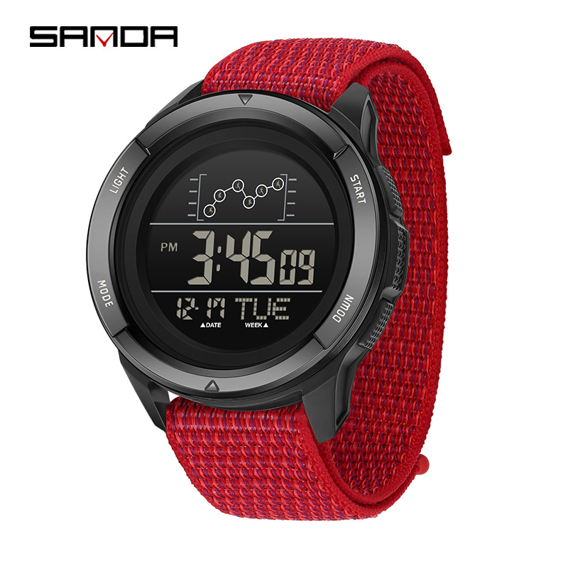 SANDA Sanda hoja electrónica multifunción reloj de despertador para estudiantes gran dial impermeable al aire libre reloj deportivo